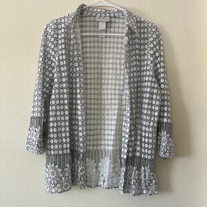 Vintage Alfred Dunner Womens Open Front Cardigan Size S Sheer Duster Artsy